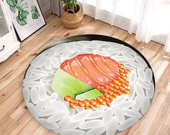 Tufted Rug 3d Fluffy Japanese Sushi Tufted Rug, Cute Kitchen Decor