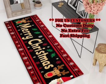 Christmas Reindeer Rug: Holiday Xmas Design