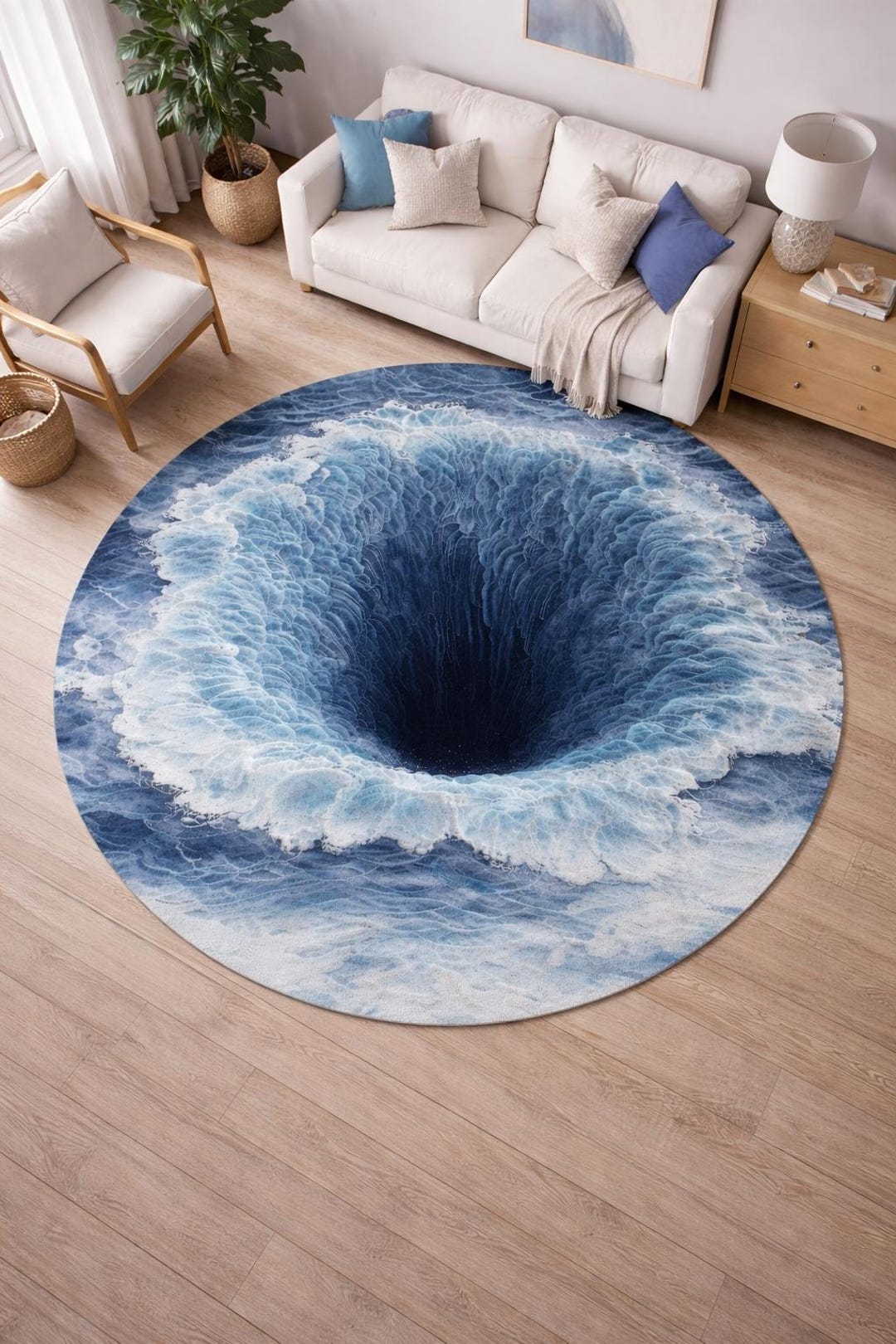3docean Rugs 3D Ocean Hole Round Rug- Deep Sea Vortex Illusion-24 Inch 8x8 - Etsy
