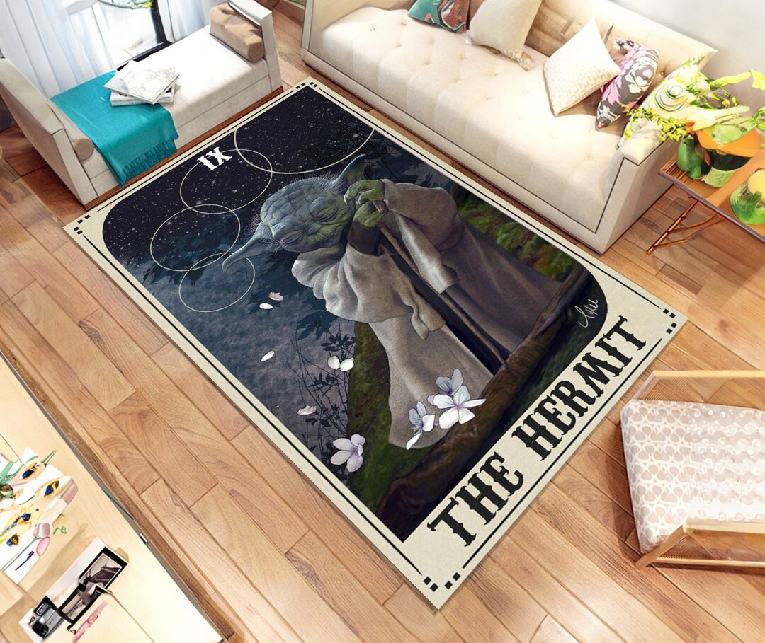 Yoda Rug Star Wars Rug, Starwars Rug, Darth Vader Rug, Tarot Card Rug, Jedi ...
