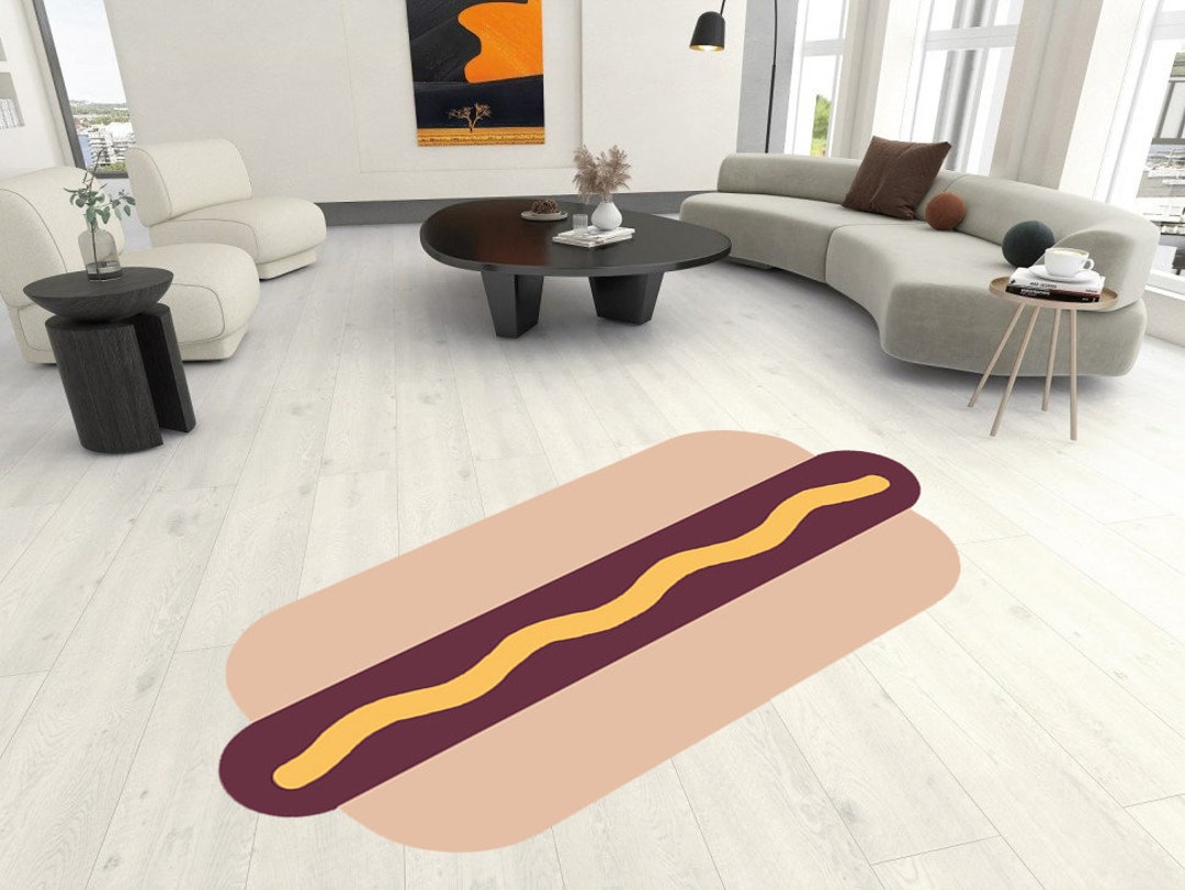 Hot Dog Rug, Hot Dog Themed, Sausage Rug, Kitchen Decor Rug, Fashion Rug, Custom Rug, Popular ...