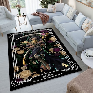 Tarot-Karte, Teppich, Tarot-Tod-Thema, Mandala, Kilma, Teppich, Teppich, Wohnzimmer, Personalisiertes Geschenk, Geschenk Für