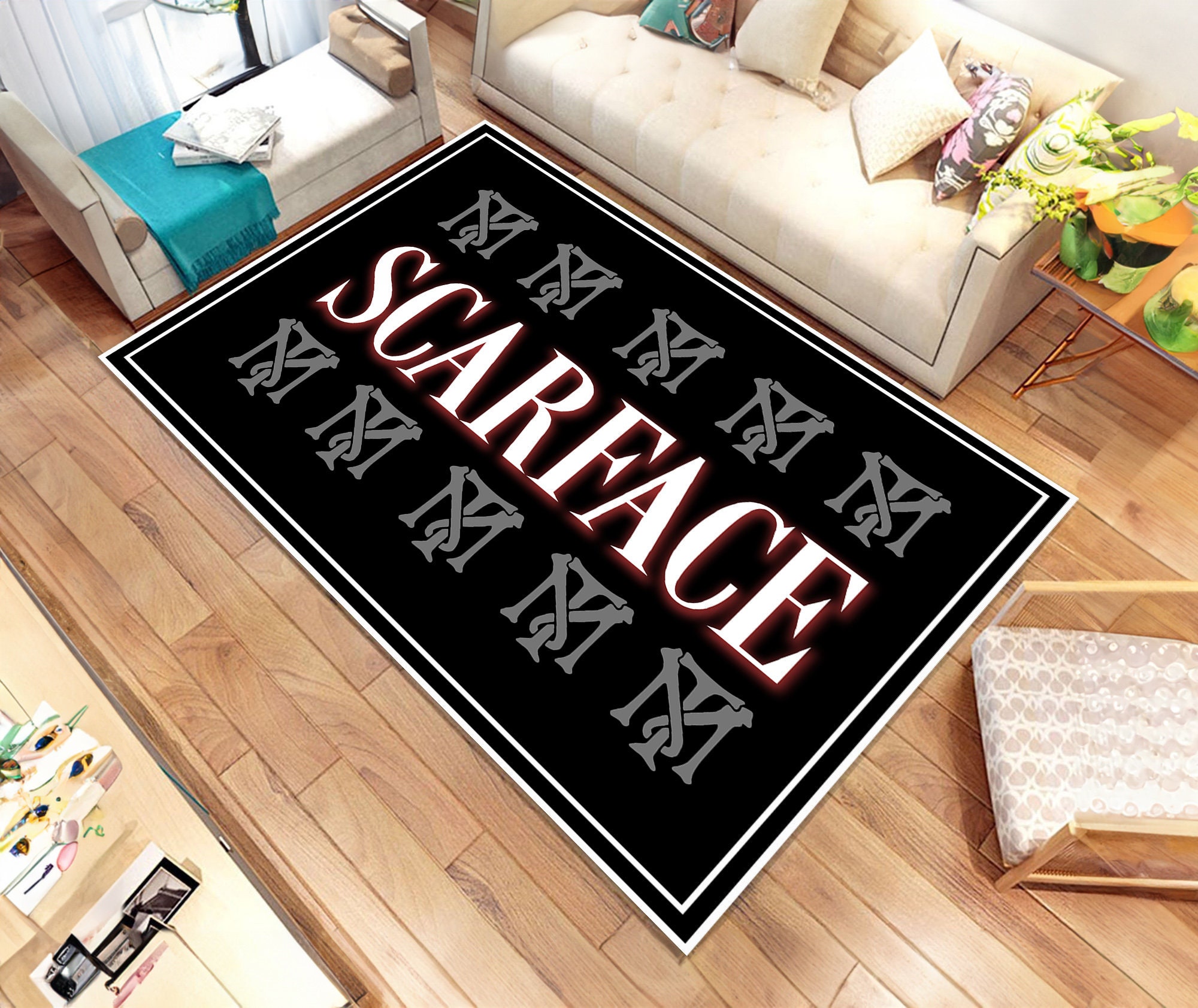 Scarface Rug, Scarface Gift, For Living Room Rug, Fan Rug