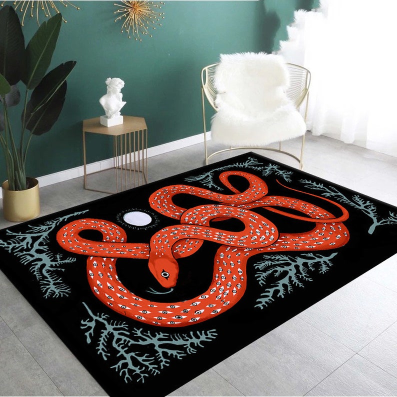 Snake Pattern Rug: Animal Print Fashion Rug - Etsy