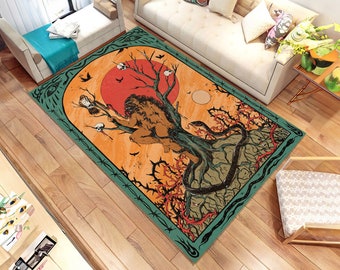 Mythology Design Rug, Raven Rug, Tree of Life Rug, Wizard Rug, Witch Rug, Custom Rug, Popular Rug, Cheap Rug, Living Room, Personalized Gift