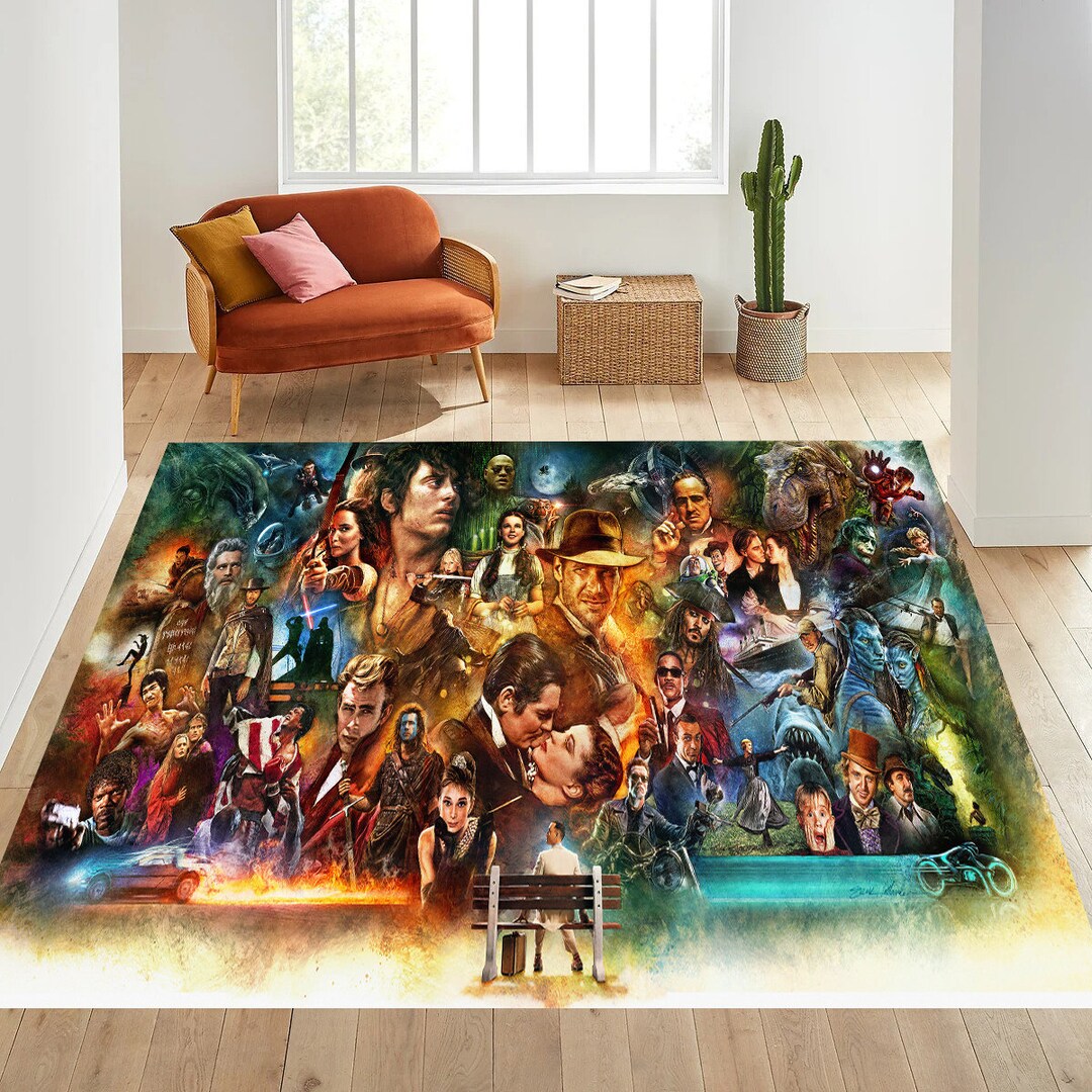 Collage Rug Hollywood Movie Collage Rug: Film Fan Decor - Etsy