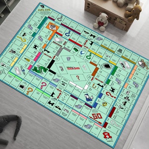 Monopoly Design Rug Monopoly Game Rug: Kids Play Mat, Custom Room Decor - Etsy