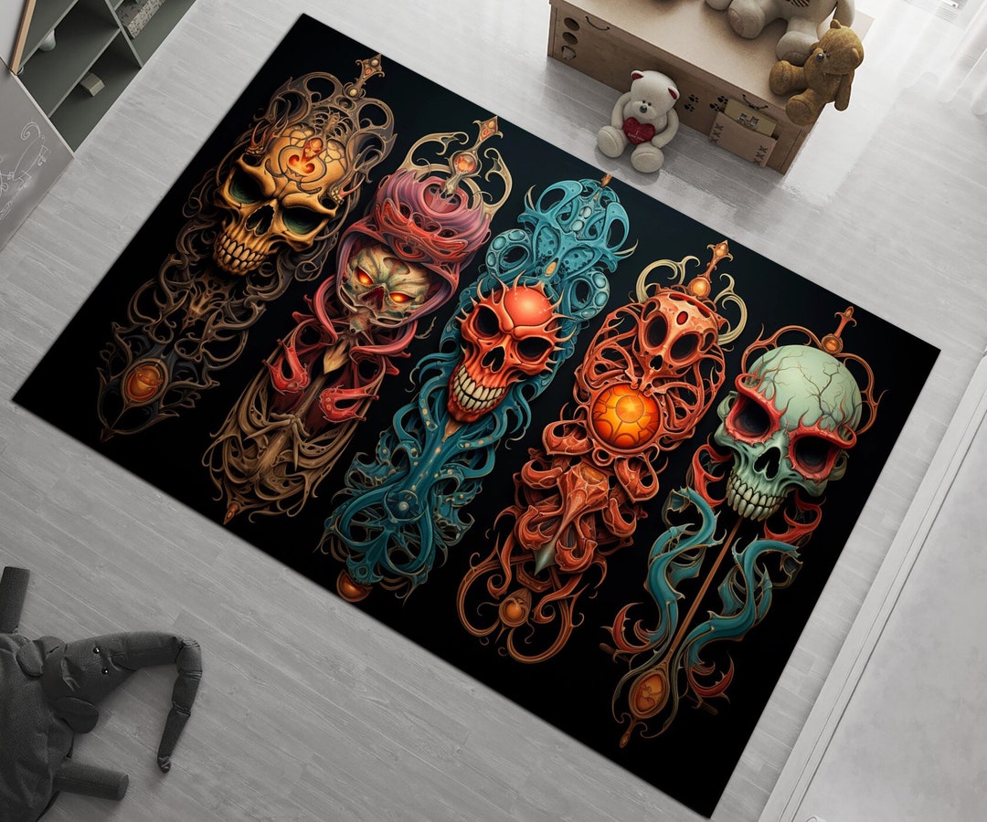 Tatto Rug Skull Tattoo Design Rug: American Traditional Style - Etsy