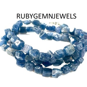 Raw Blue Sapphire Gemstone Necklace, 6-8 MM, tiny Raw Crystal Necklace, Healing Crystal Raw, September Birthstone, Gift For Her