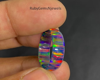 AAA+Solid Black Opal Ring,Thin Pure Black Opal Band, Bello Opal Ring,  Obsidian finish Urban Modern Opal Ring