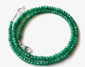 16 INCHS~AAA+Natural Zambian Emerald Faceted Beads, 4/5 MM-Emerald Beaded Beads, Rondelle Beads, Emerald Beads Necklace, Gift For Her