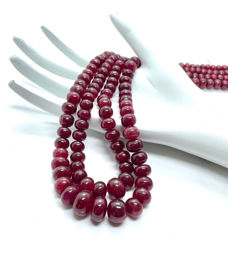 Aaa+quality Ruby Rondelle Smooth Beads, 6 to 10 MM, Red Ruby Beaded ...