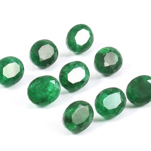 AAA+Natural Emerald Oval Faceted Gemstone, Ring Size Emerald Cut Loose Gemstone, Calibrated Size, For Jewelry Making, Gift For her