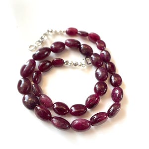 Collar de 16 pulgadas con cuentas lisas de rubí, cuentas de pepita de rubí, 6/10 mm, cuentas lisas de rubí rojo, cuentas de rubí con cuentas. ¡Obtén un 75% de descuento en suministros para joyería!