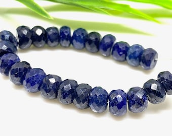 6 MM Blue Sapphire Faceted Beads, Natural Blue Sapphire Beaded Beads, Blue Sapphire Beads, Sapphire Loose Beads. September Birthstone