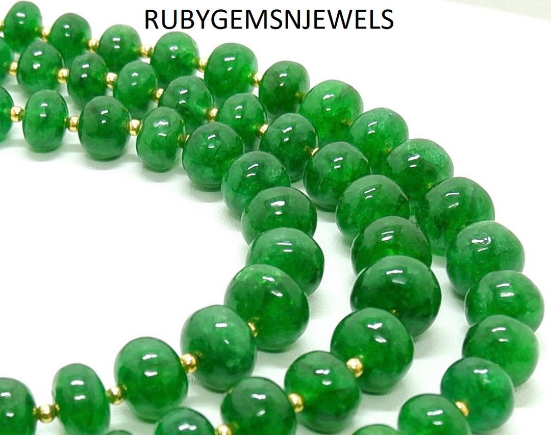 Collier En émeraude De Zambie - Brin De 20 Pouces, Perles Rondelles 5-9 Mm, Qualité AAA