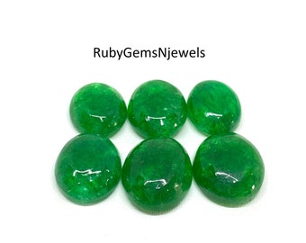 AAA+Grade Green Emerald Cabochon Gemstone Oval Shape Emerald Cabs, Ring Size Emerald Calibrated Size Emerald, For Jewelry Making