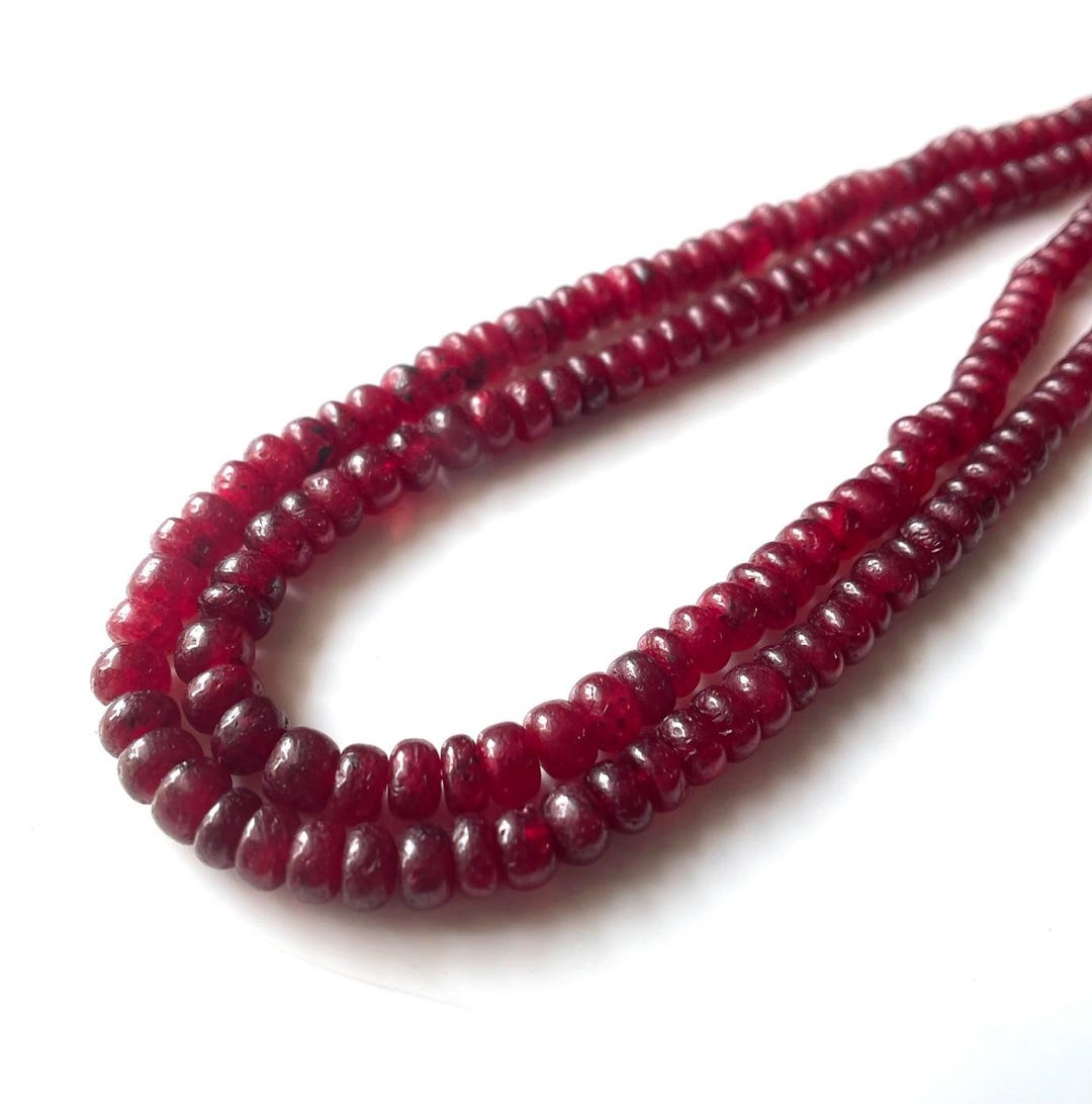 Natural Ruby Smooth Beads, Ruby Smooth Beads-nicely Plain Ruby Beads ...