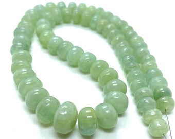 Natural Aquamarine Aquamarine Smooth Beads, Rondelle Aquamarine Gemstone, 7-10 MM, Plain Aquamarine Beaded Beads, Aquamarine Beads Necklace