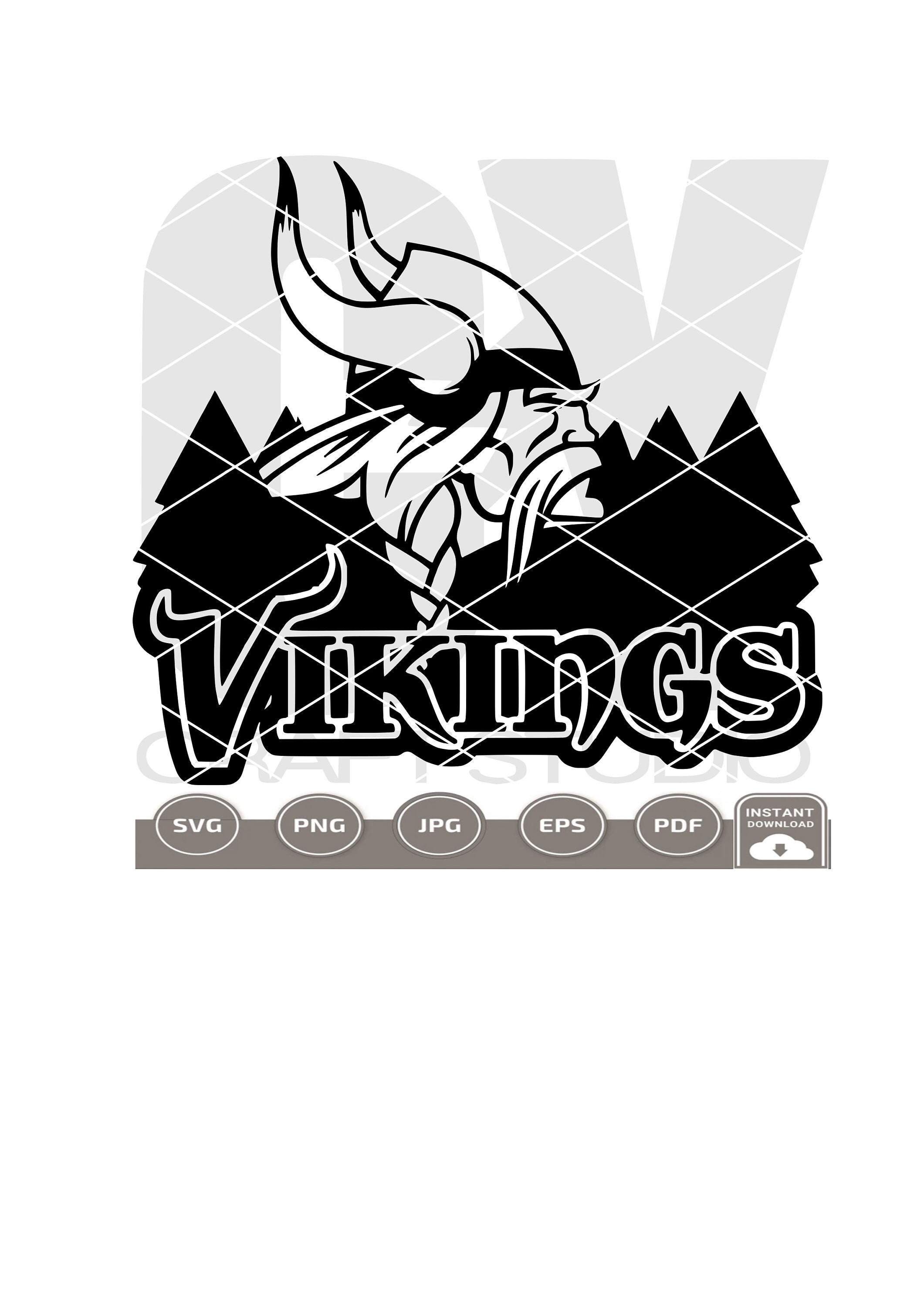 vikings logo black and white
