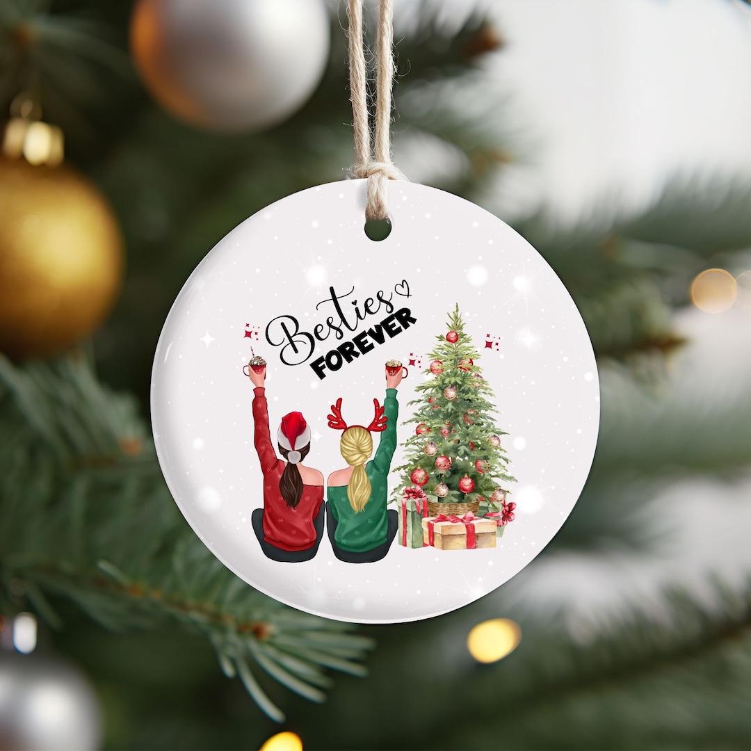 Besties Forever PNG, Digital Download, Christmas Ornament PNG, Holiday ...