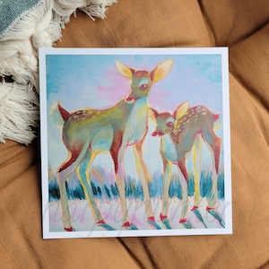 Herten Sunrise kleine kunstprint