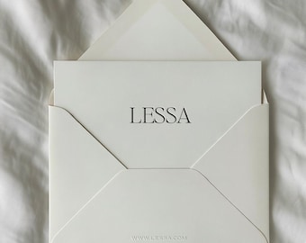Lessa Envelope Mockup PSD | Luxury Stationery | Emboss Deboss Logo Mockup | Brand Identity Presentation | Minimalistic Branding