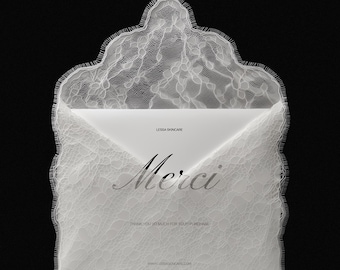 Lace Envelope Mockup PSD | Wedding Invitation Mockup | Luxury Stationery Branding Mockup | Bridal Card Template