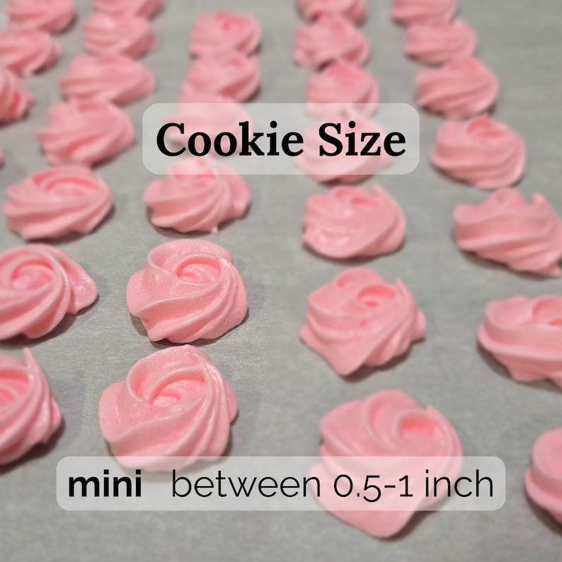 Mini Roses And Cookies Meringue Cookies, 100 Mini Roses (2 Bags), Custom Colors, Homemade ...