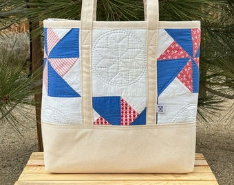 No. 029 Vintage Quilt Canvas Shoulder Tote Bag | Heritage Collection No. 029