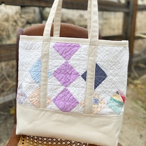 No. 002 Vintage Quilt Canvas Shoulder Tote Bag | Heritage Collection No. 002