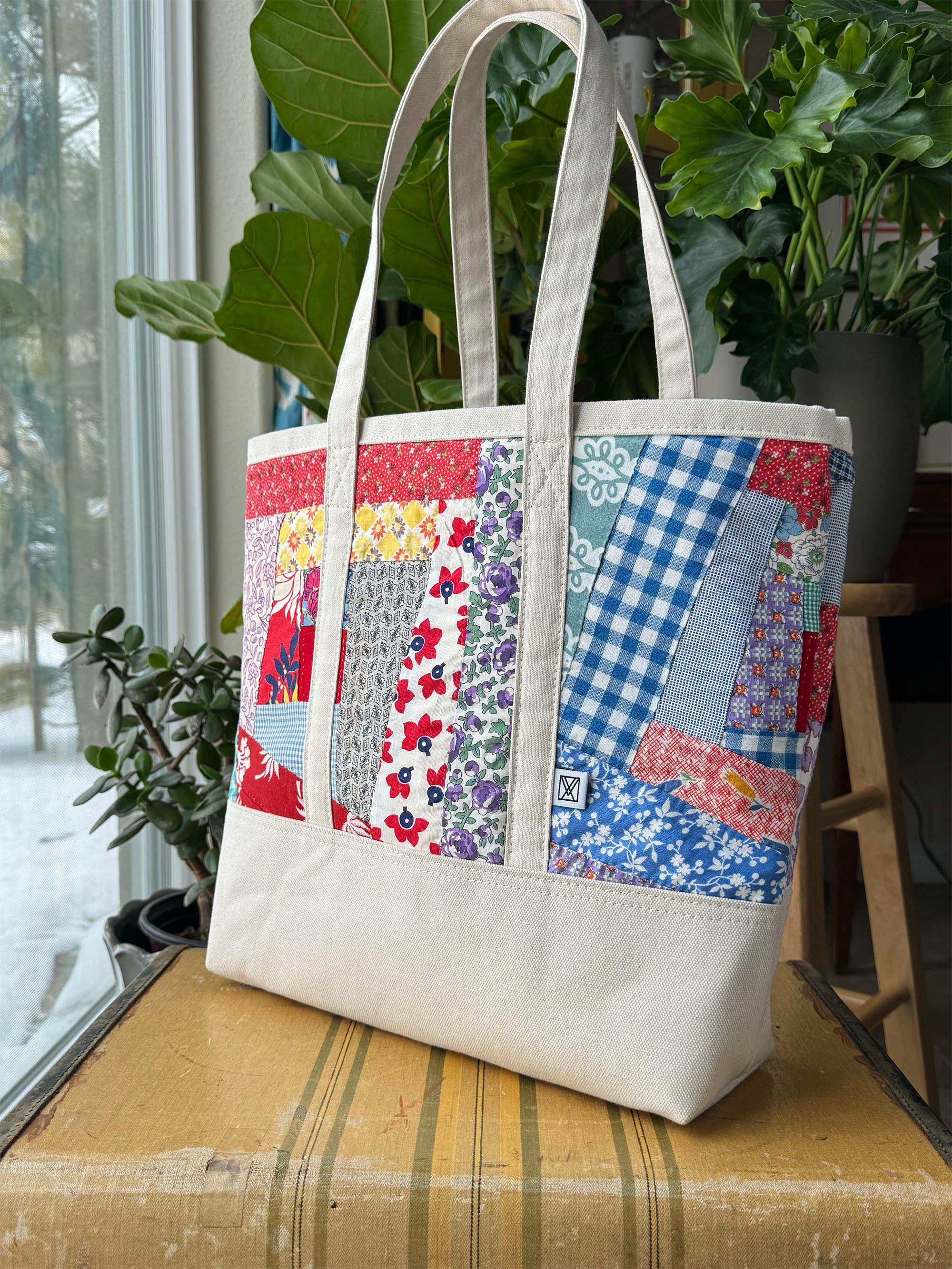 Woven Tote Bag Vintage Style Large Capacity Shoulder Bag