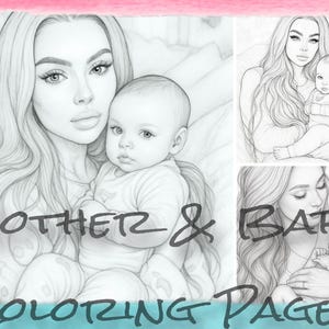 Mom & Baby Love Coloring Set | Heartwarming Motherhood Art Pack