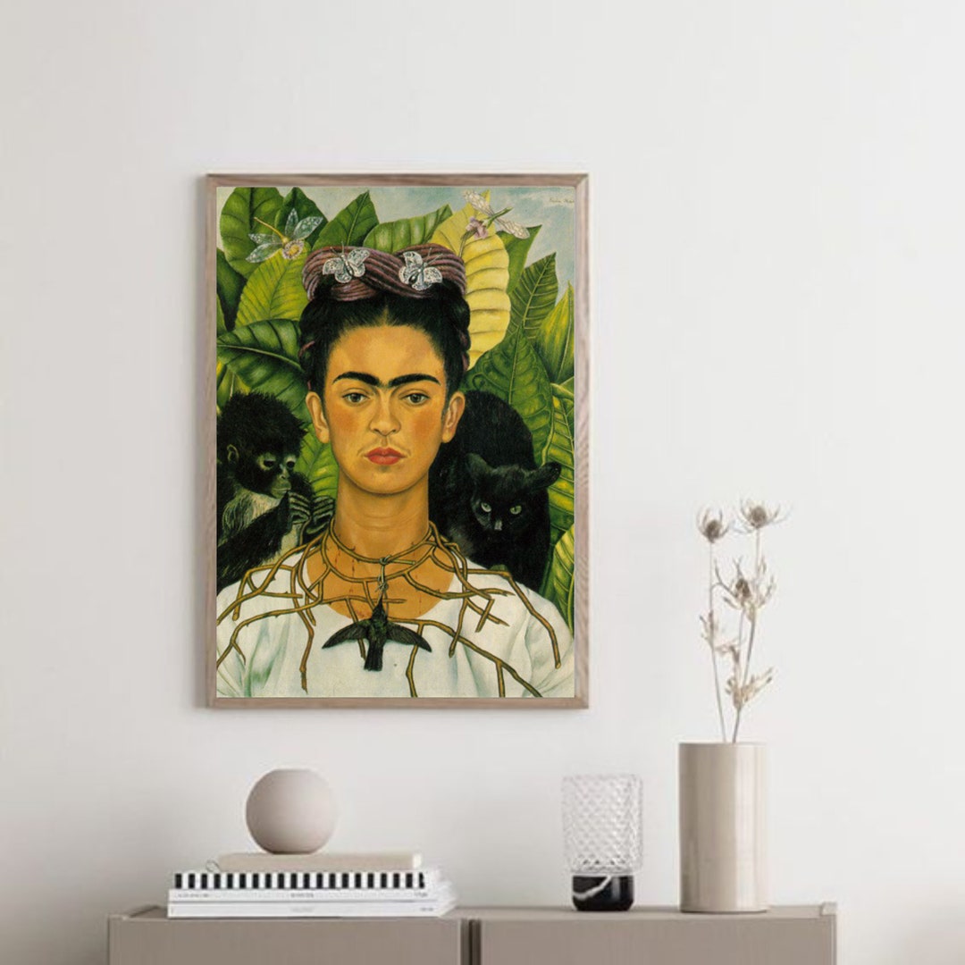 Portrait Frida Khalo Printable Black White Frida Kahlos Art - Etsy