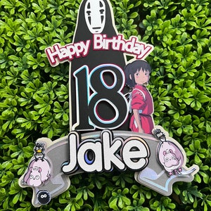 Anime Spirited Custom Cake Toppers Birthday Party. Anime Cake Topper. Demon, black cat anime, Chihiro. Any anime is welcomed :)