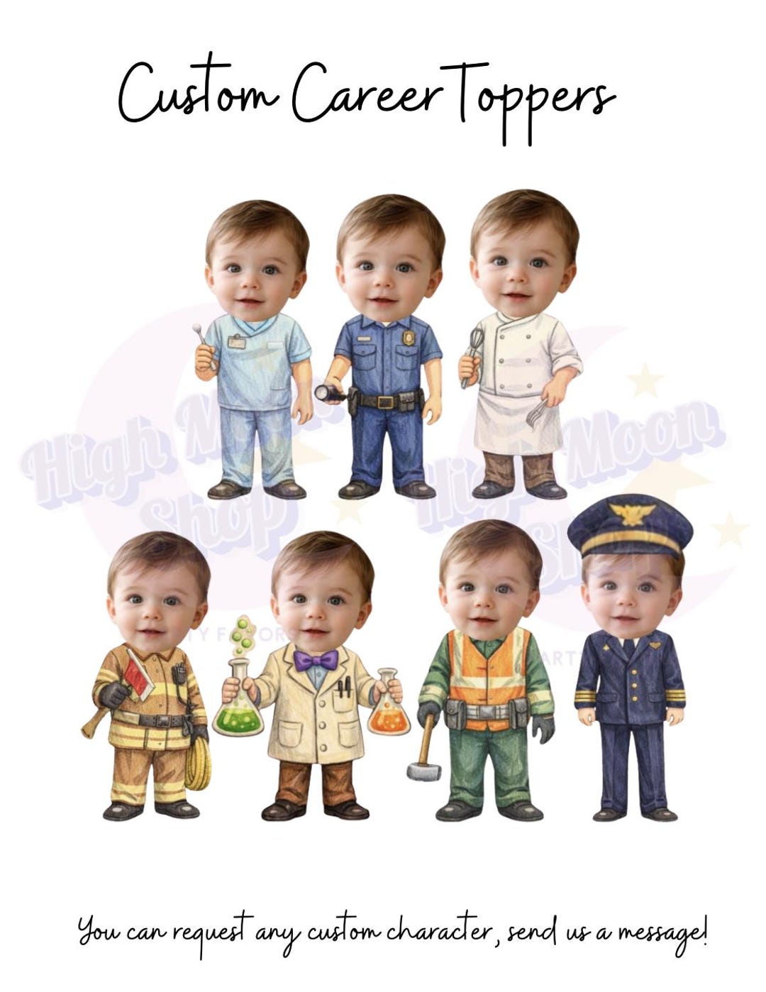 Career Point Toppers Career Personalized Face Cupcake Toppers. Add Your Own Face. Cop ...