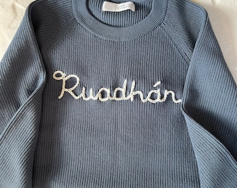 Personalised/Custom Knit Jumper for Kids and Babies, Name or Phrase