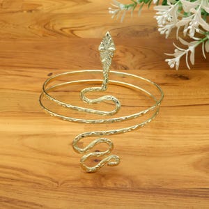 Snake Brass Armlet Bracelet - Tribal Spiral-Bangle jewellery- Ethnic Rustic Bohemian -Hippie -Body jewellery- Adjustable armlet
