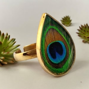 Pfauenfeder Kostenlose Gravur Personalisierung Ring, Sterling Silber Grün Ring größenverstellbar Grün Federring, Geschenk zum Valentinstag