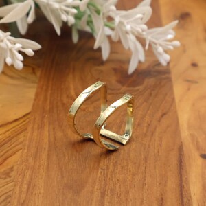 Minimalist Gold Geometric Ring | Double Band Adjustable Ring | Modern Statement Jewelry | Unique Gift for Her | Handmade Boho Ring