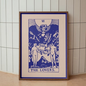 The Lovers Tarot Poster | Tarot Card Art | Love & Romance Wall Decor | Spiritual Art Print | Digital Tarot Artwork | Christmas Gifts