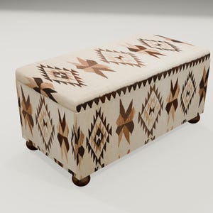 Oriental design bench, Art deco bench, Family room bench, Neutral bench, Ottoman seat, Abstract bench, Storage organizer, Shoe bench, RS-89