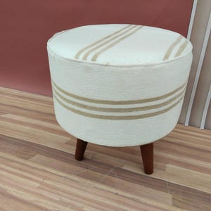 Light color bench, Glamory footstool, Round coffee table, Handknotted bench, Vintage furniture, Trendy pouf stool, Doorway seat, RSF 14