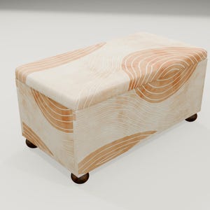 Soft color bench, Upholstered truck, Storage ottoman bench, Farmhouse decor bench, Housewarming bench, Everyday bench, Light bench RS 177