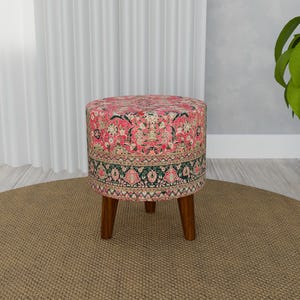 Boho Wohndekor Puf, Schminkbank, Vanity Fußhocker, Gepolsterter Hocker, Handgefertigte Sitzbank, Antiker Fußhocker, Bauernhaus Hocker, RS 03-02
