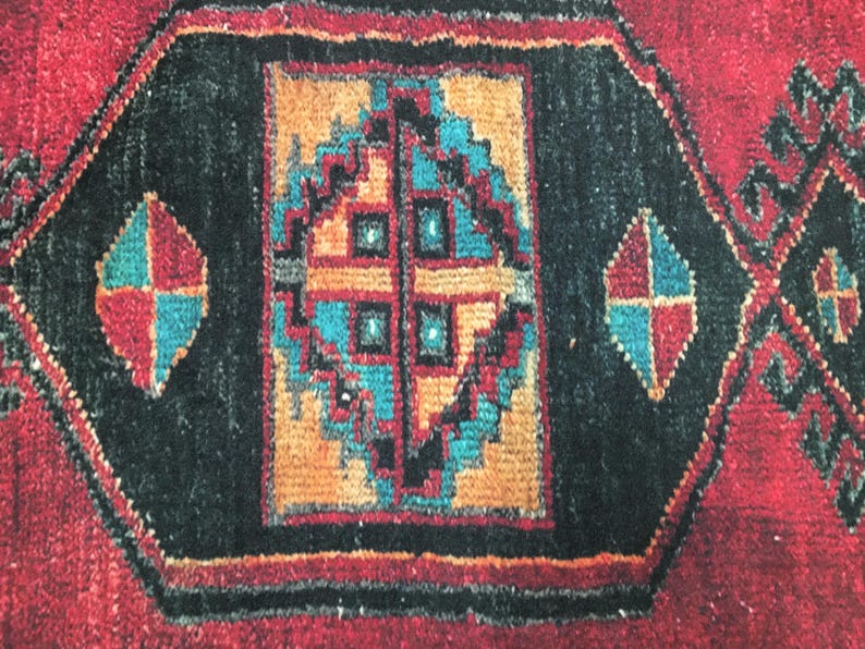 oushak pillow cover, tribal pillow, primitive pillow, printed on fabric, anatolian pillow, red cushion, kilim pattern pillow, RS 959-0 image 4