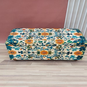 Handmade storage bench, Upholstered trunk, Bedroom storage, Living room organizer, Entry shoe bench, Sitting storage, RS 01