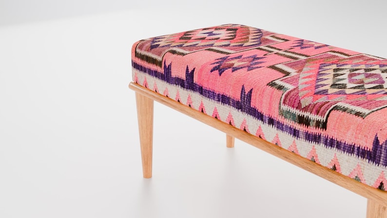 Wood work bench, Pink bench, Piano bench, Sitting bench, Dining bench, Kitchen bench, Entry bench, Hallway bench, Tufted bench, RSB 66