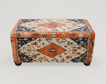 Siting storage bench, Bedroom storage, Upholstered trunk, Hotel bench, Nomadic bench, Traditional gift, Bedside storage bench, RS 150-0