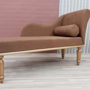 Soft cushioned bench, Chaise lounge chair, Special event lounge, Summer style decor, Bench with backrest, Fainting couch, Sunset orange seat